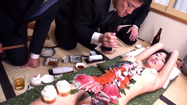 Japanese slut Haruka gets her hands on a bunch of hard dicks