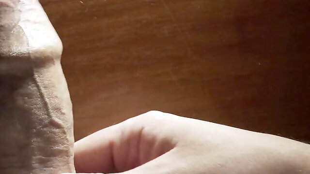 Cum on the table a portion of thick sperm