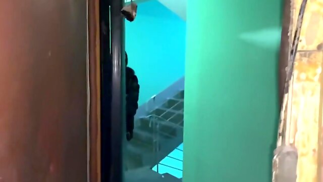 Milf Tumanova Masturbates And Squirts While Workers Change Windows In Her Apartment
