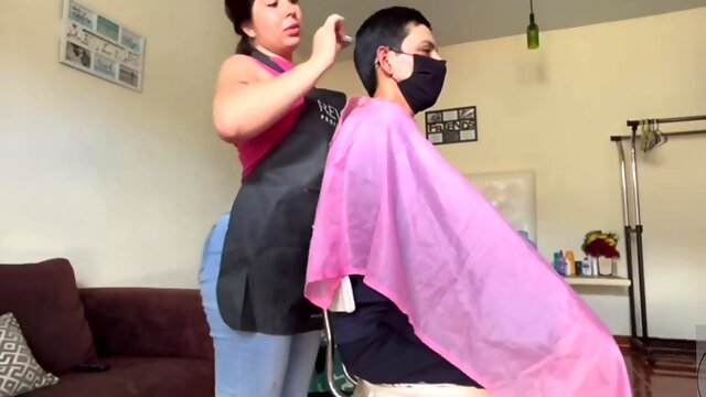 Moden og moden rik creampie for en storslått frisør!!, MILF-video