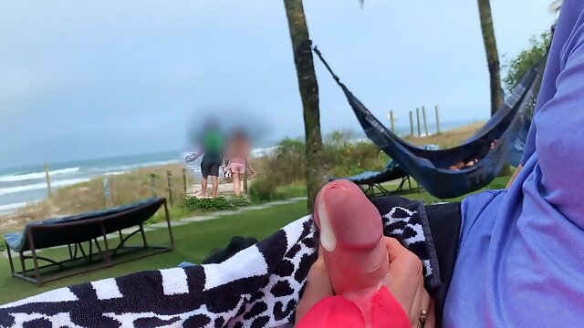 Amateur Beach Sex, Beach Handjob, Big Cock Beach