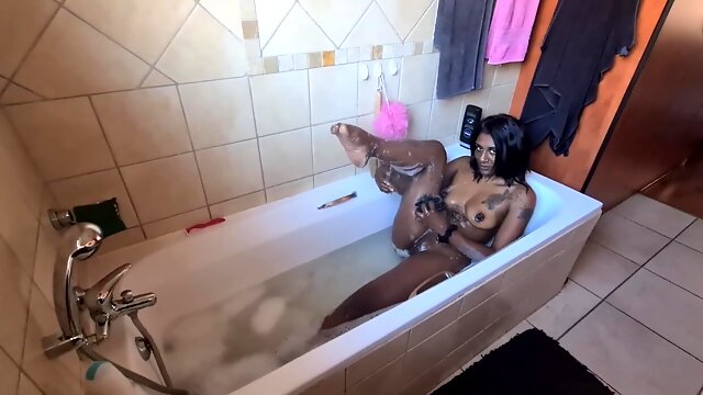 Indian goddess taking a hot steamy bath