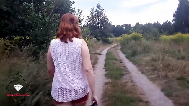 Cum Panties In Redhead Milf Goas For A Walk And Gets Cum In Her Panties Outdoors