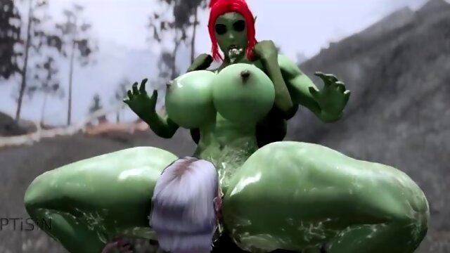 Curvy Elf and half orc were fucked by Orc Futanaris Huge