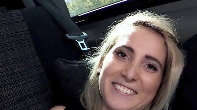 Lia Louise & her busty teen friend get wild in a car with naughty bus head