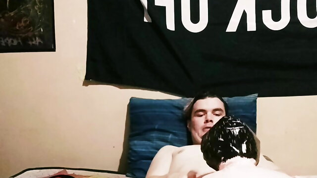 Getting a blowjob by a sex doll