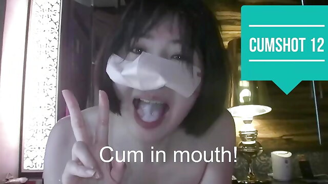 12 shots of cum in mouth!