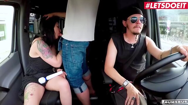 Queen Paris gets her big tits and ass slammed hard by Jason Steel in a German bus