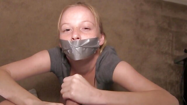 Jerked Off By Step-Daughter's Best Friend: They Won't Hear Us Now That We're Both Gagged!