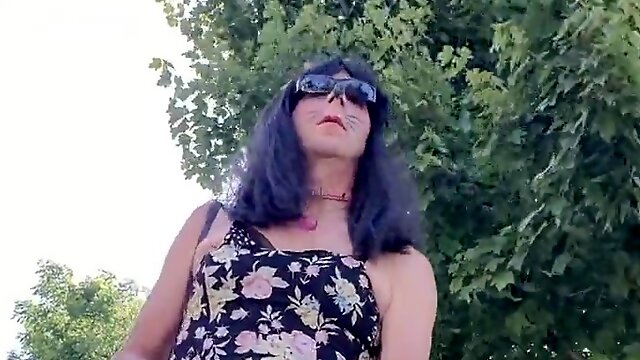 SissyKat virginity box walk down the street