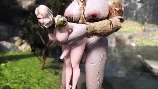 Futanari Slut Elf was fucked by a Futa Giant