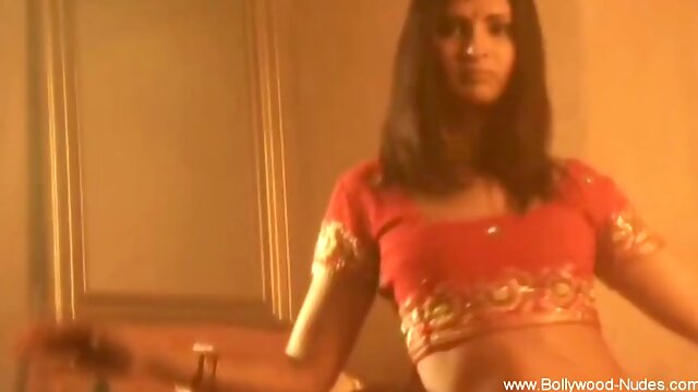 Sexy brunette tries her hand in belly dancing gently