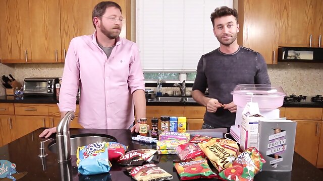 Food fetish video of a dude making dinner in the kitchen