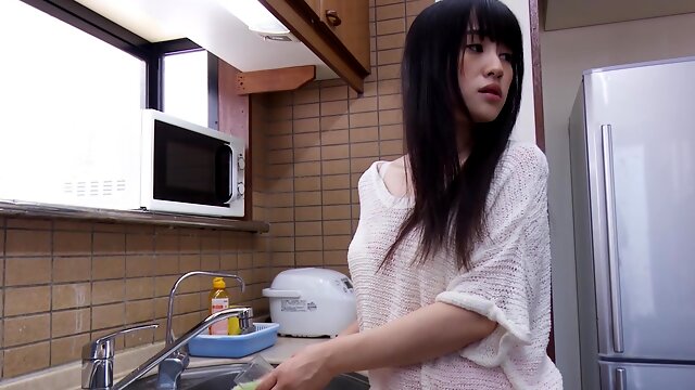Busty brunette chick Hiyori craves a dick in her hairy pussy