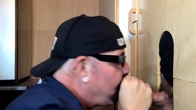 Gloryhole DILF gets fucked after blowjob