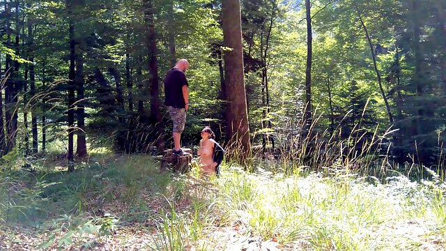  Exhibitionist Wife drinking piss and taking facial in forest