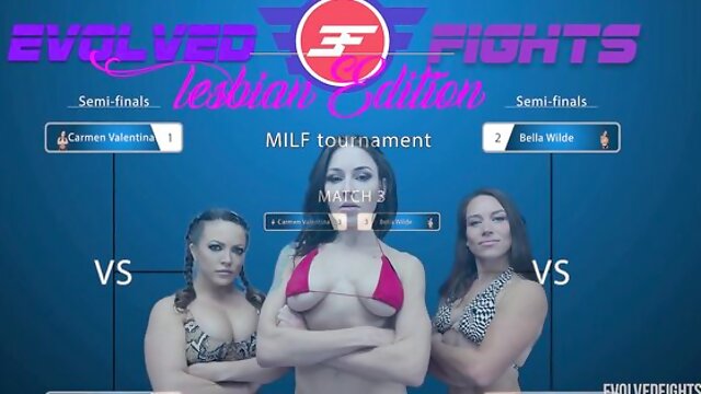 Talented Carmen Valentina and Agatha Delicious at evolvedfightslez video