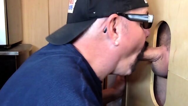 Mature DILF deepthroats gloryhole cock