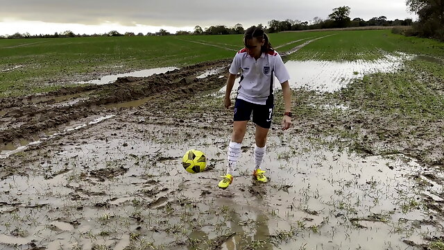 Muddy football practise