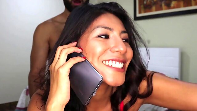Cock in a pussy does not prevent an Italian milf from talking on the phone with her husband