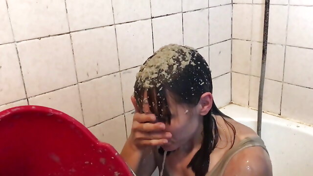Mud Showering Girl