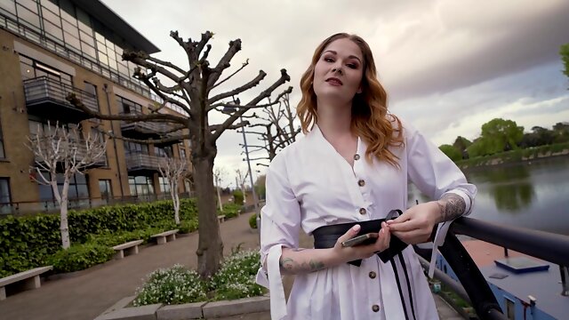 POV video of tattooed redhead Summer of 60 Nine riding a hard dick