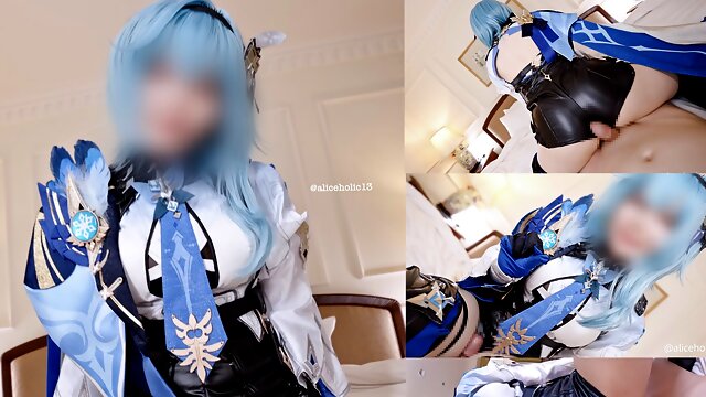 Aliceholic13  Genshin Impact Eula Lawrence Cosplay  milking all your jizz with her thighs and snatch hentai video