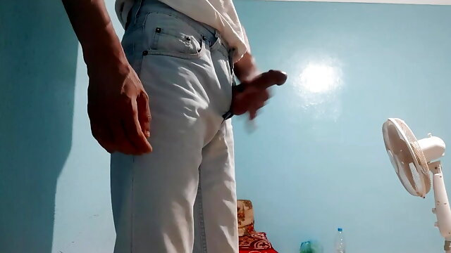 I was so hot I took my dick out of the hole in my pants