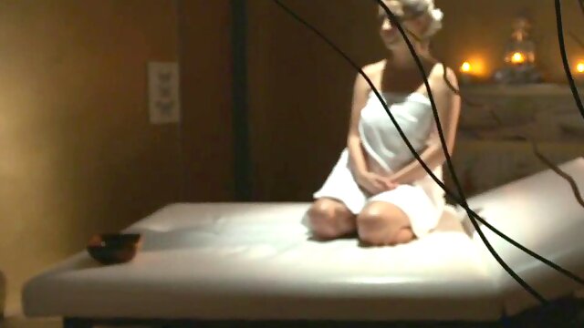 Blonde Milfs with Massive Tits Lick and Fuck in Massage Room