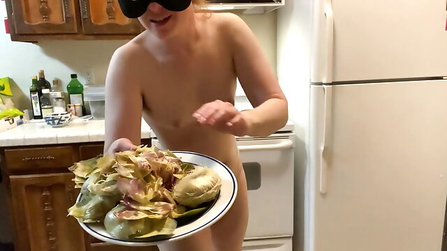 The Hairiest Woman on Earth Eats a Hairy Artichoke! Naked in the Kitchen Episode 60