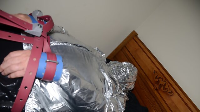 Jun 14 2022 - Rubber Boy gets tied up & breath controlled in silver nylon