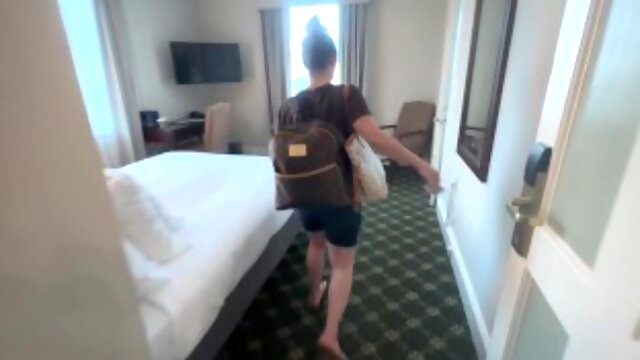 StepMom Shares bed in Hotel and Fucks Stepson