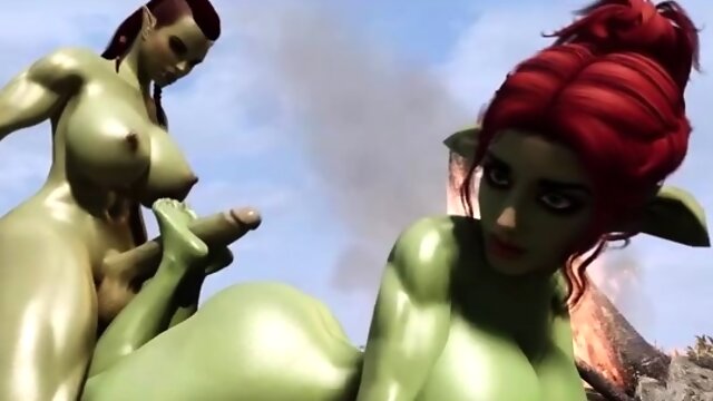 Curvy Goblin Milks All Cum Out Of Futanari Orcs Huge Cock