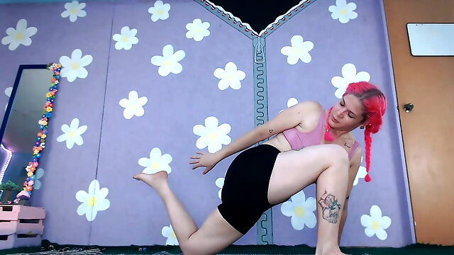 Cute Latina Milf Yoga Workout Flashing Big Boobs Nip slip See through Leggings