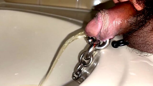 Nasty Pierced Cock Pissing Compilation