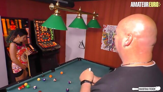Nasty Old Woman Meggy Deep Licked & Fucked On The 8 Ball Pool Table