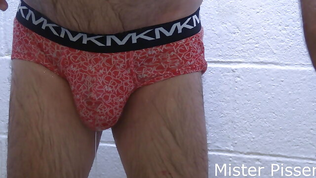 MisterPisser PISSES And SOAKS Another Pair Of Briefs! Then SOAPS UP And SHOWERS!