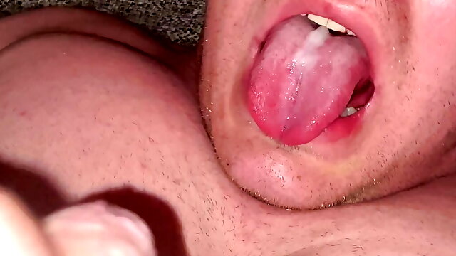 Self facial swallow own cum compilation