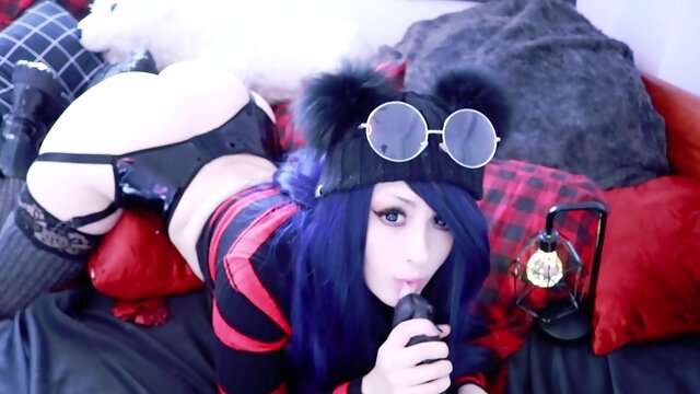 Goth Slut Explores Her Ass With Big Toys