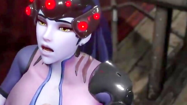 Widowmaker Gets Cum All Over Her Face During a Titty Fuck