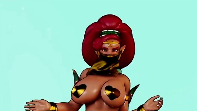 Sexy Gerudo Girl Dances and Jiggles Her Massive Tits