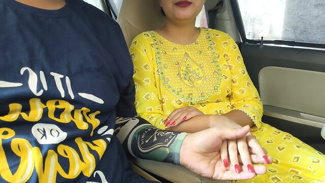 18 Outdoor, Indian Car, Indian First Time, Riding Indian Wife, Public, Aunty