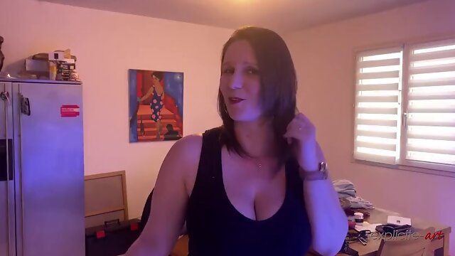 POV encounter, striptease, handjob, blowjob and sex with a chubby MILF