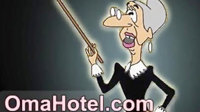 Oma Hotel-Agnes mag es, mit ihren Analkugeln böse zu sein. Böse Oma mit grauen Haaren