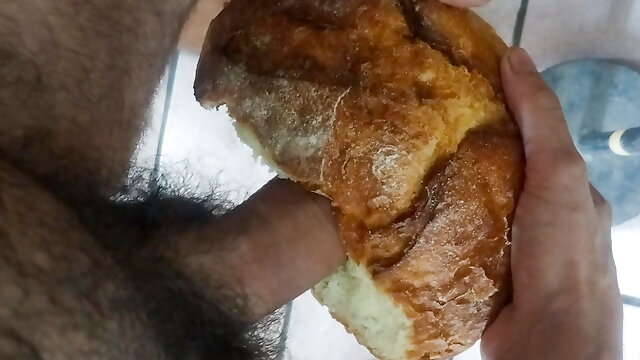 Cumming inside loaf of bread 