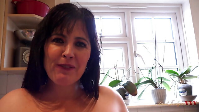 AuntJudysXXX - Your Big Booty Housewife Montse Swinger Lets You Fuck Her in the Kitchen (POV)