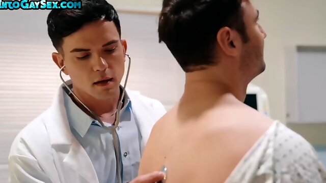 Tattooed gay doctor fucks a patient bareback in the hospital