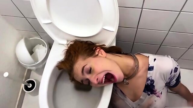 Submissive young redhead slut addicted to cum and piss