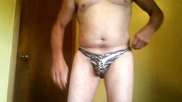 Wearing my zebra stripe speedo