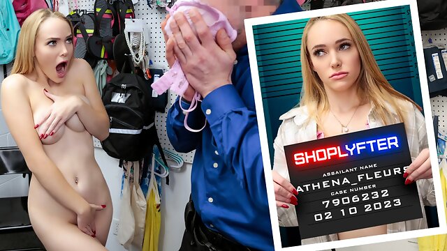 Cute Blonde Athena Fleurs Gaggs On LP Officer's Cock To Avoid Troubles With The Law - Shoplyfter
